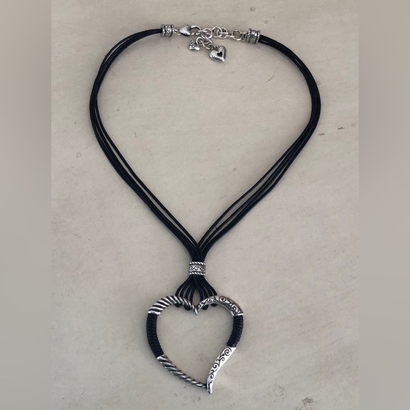 Brighton heritage hearts black multicord and silver tone necklace - Picture 4 of 12